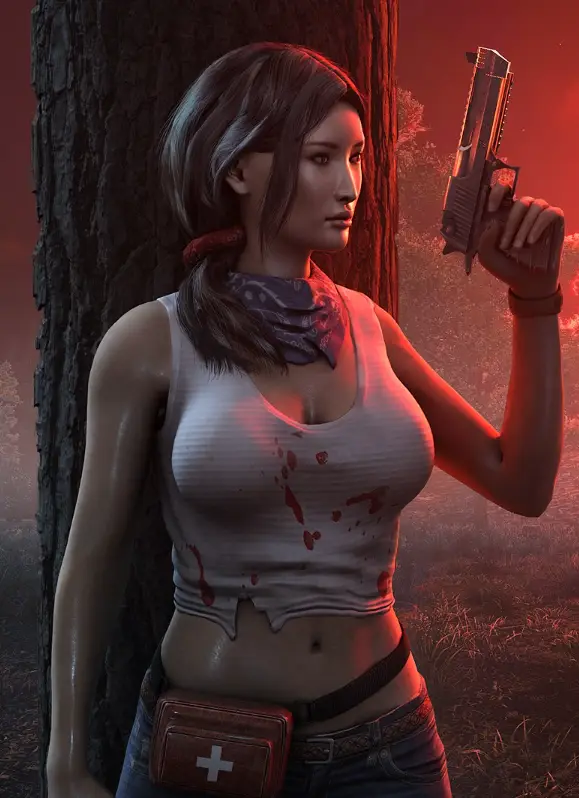 7 Days to Die background image with lady that has gun